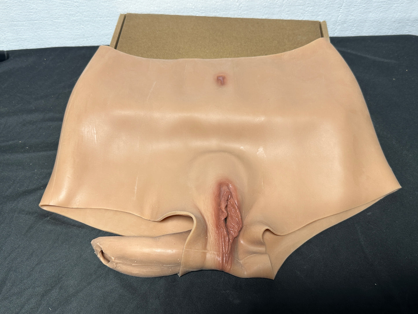 Vagina Boy Shorts Tan Color (One Size) (Very Tan) You put them on and then some guy from Grinder can fuck your fake pussy(#006)