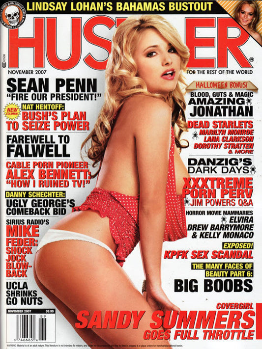 Sandy Summers Hustler Magazine Nov 2007 (Actual Hardcopy)