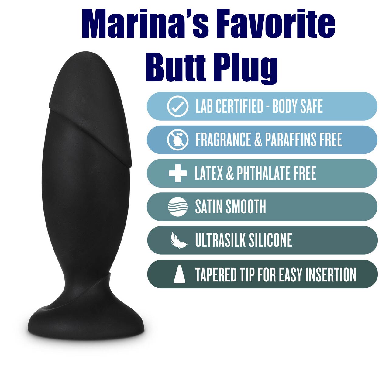 Anal Adventures Platinum Silicone Rocket Plug (2 inch wide, 6 inches insertable)