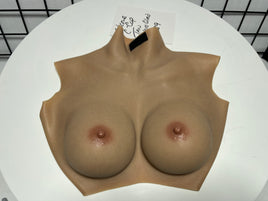 Boobs, Silicone, C-Cup, Tan #29 Velcro is glued onto neck to cover. can be removed.  Neck has been trimmed.